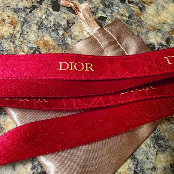 Limited Edition Dior Red Ribbon with Gold Logo - Picture 1 of 1